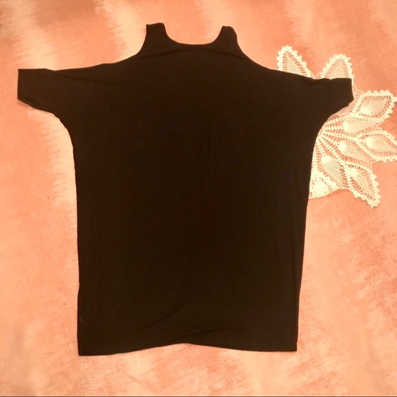 Cut out shoulder black jersey dress size s - Picture 4 of 6